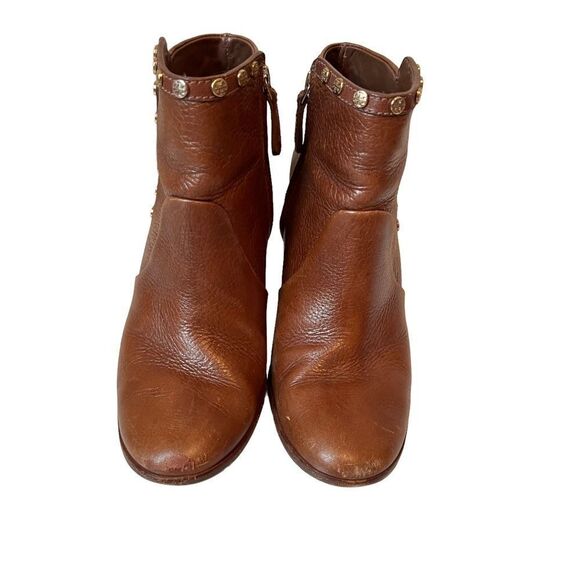 Tory Burch Mae Brown Leather Studded Ankle Boots - Picture 12 of 12